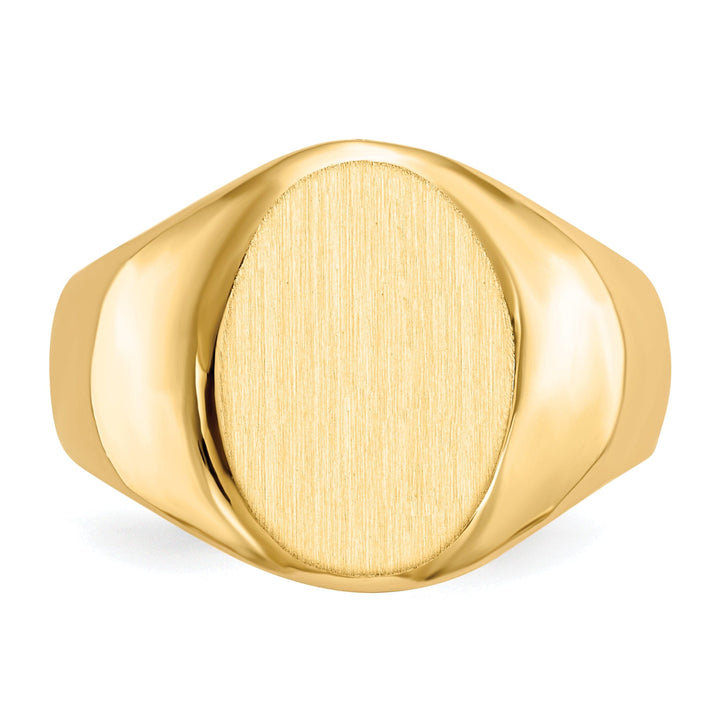 14k Yellow Gold Men's Solid Back Signet Ring