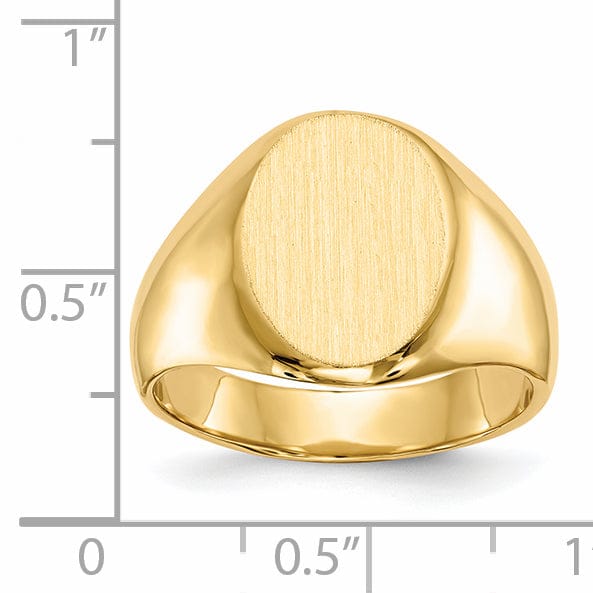 14k Yellow Gold Men's Solid Back Signet Ring