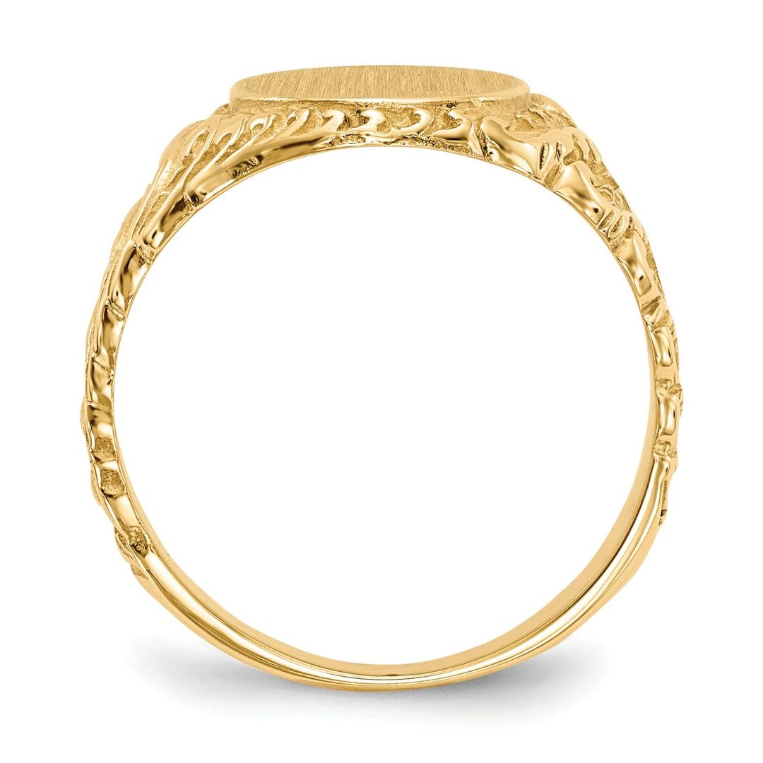 14k Yellow Gold Men's Solid Back Signet Ring