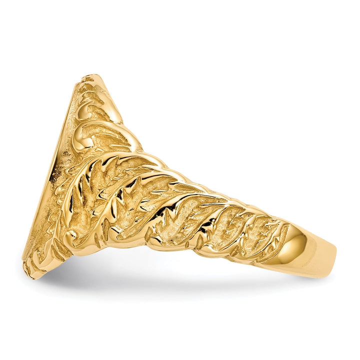 14k Yellow Gold Men's Solid Back Signet Ring