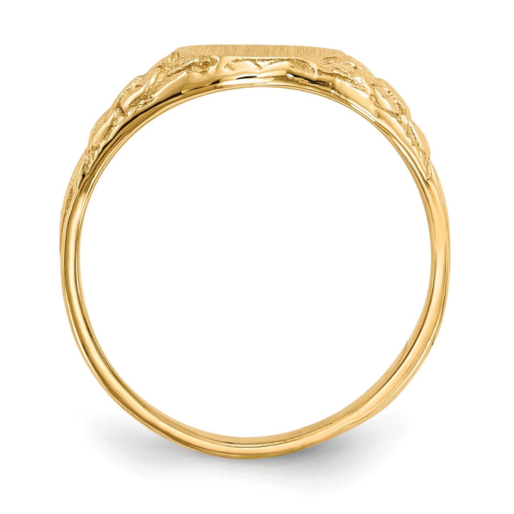 14k Yellow Gold Solid Back Signet Ring