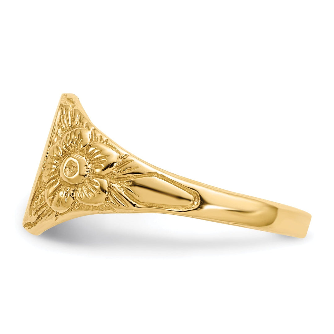 14k Yellow Gold Solid Back Signet Ring