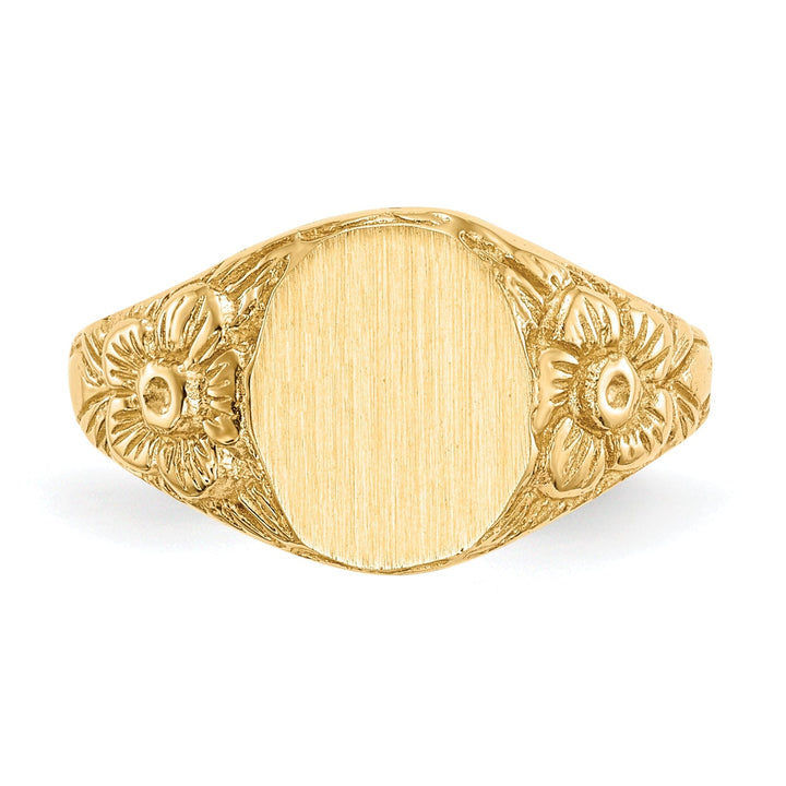 14k Yellow Gold Solid Back Signet Ring