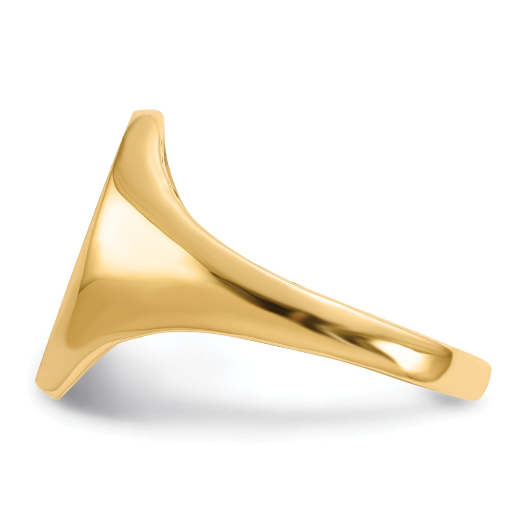 14k Yellow Gold Solid Back Signet Ring