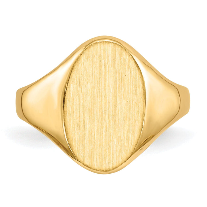 14k Yellow Gold Solid Back Signet Ring