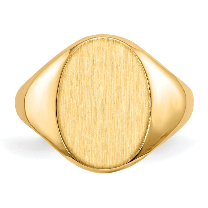 14k Yellow Gold Solid Back Signet Ring