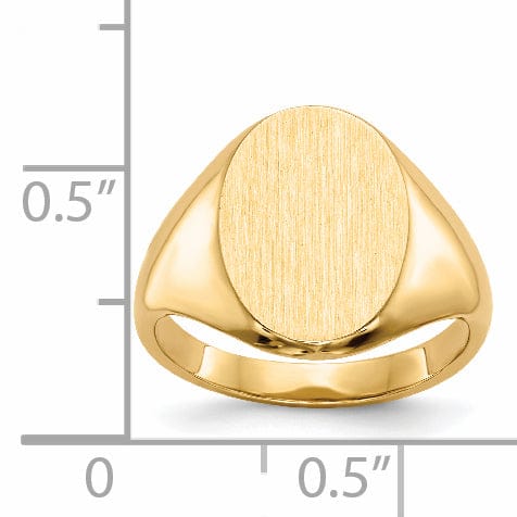 14k Yellow Gold Solid Back Signet Ring