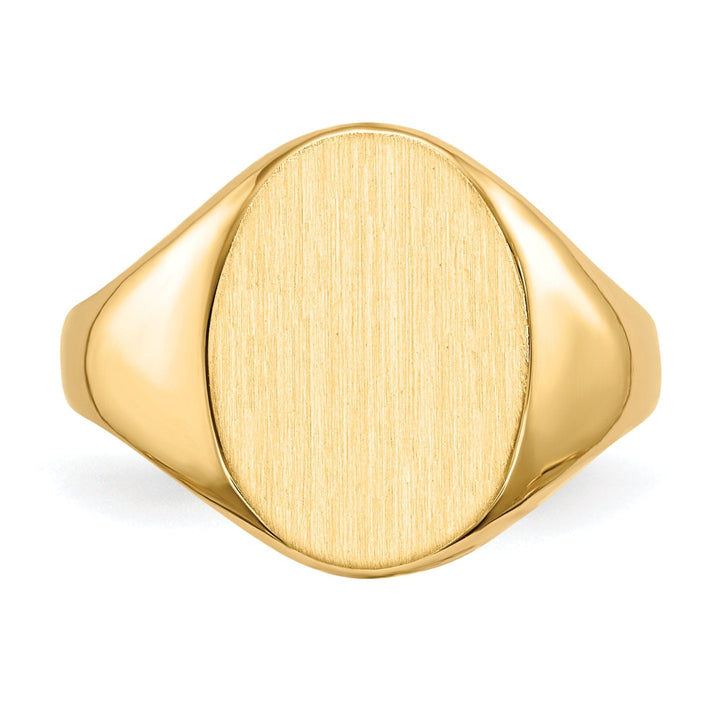 14k Yellow Gold Solid Back Signet Ring