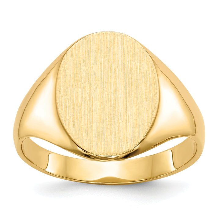 14k Yellow Gold Solid Back Signet Ring