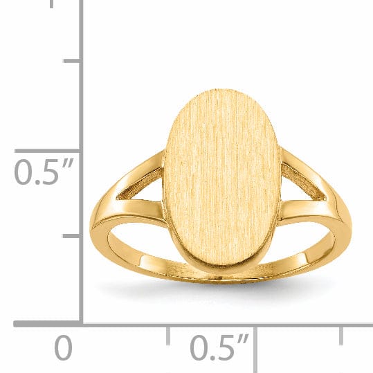 14k Yellow Gold Solid Back Signet Ring