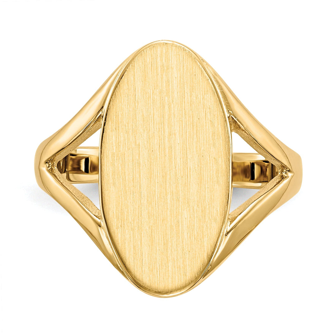 14k Yellow Gold Solid Back Signet Ring