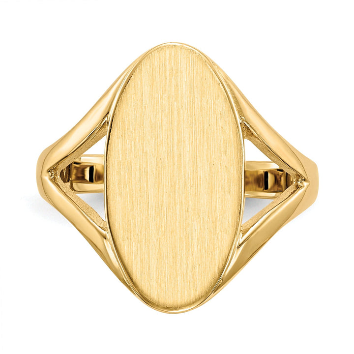 14k Yellow Gold Solid Back Signet Ring