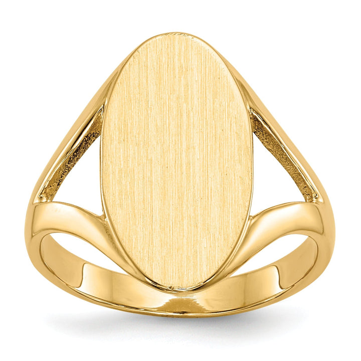 14k Yellow Gold Solid Back Signet Ring