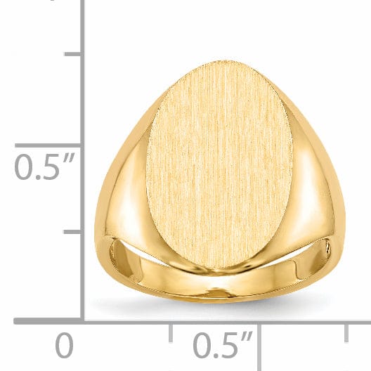 14k Yellow Gold Open Back Signet Ring