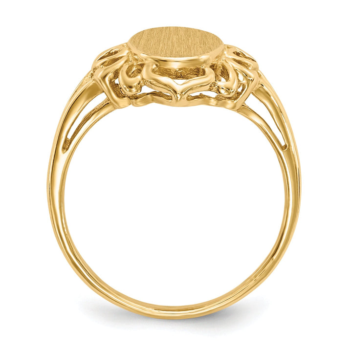 14k Yellow Gold Open Back Signet Ring