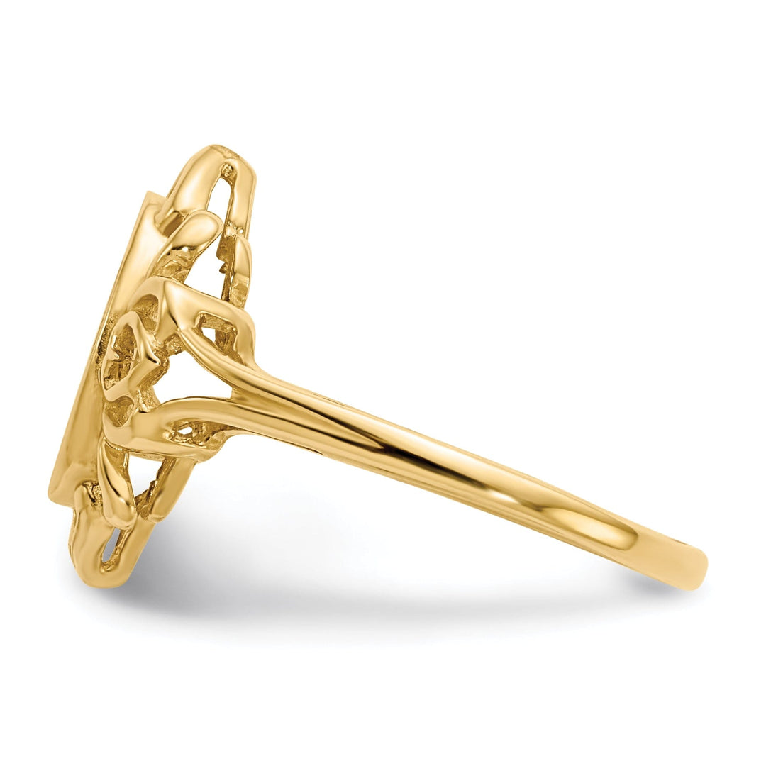 14k Yellow Gold Open Back Signet Ring