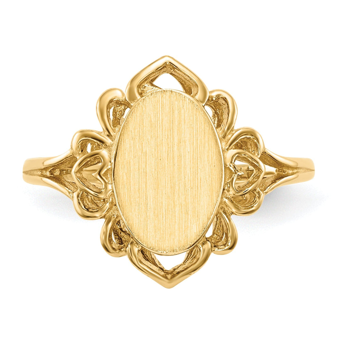 14k Yellow Gold Open Back Signet Ring