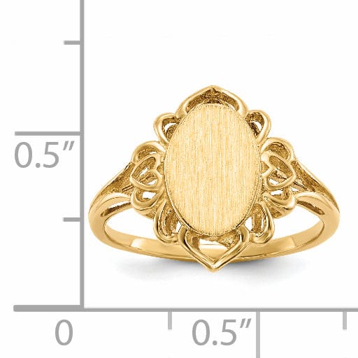 14k Yellow Gold Open Back Signet Ring