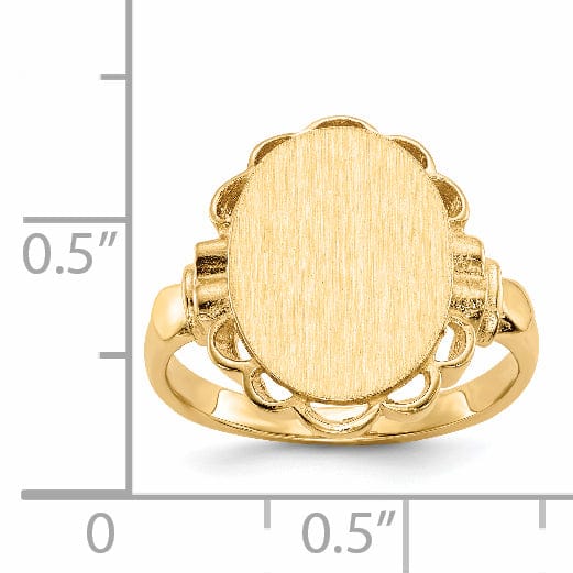 14k Yellow Gold Open Back Signet Ring