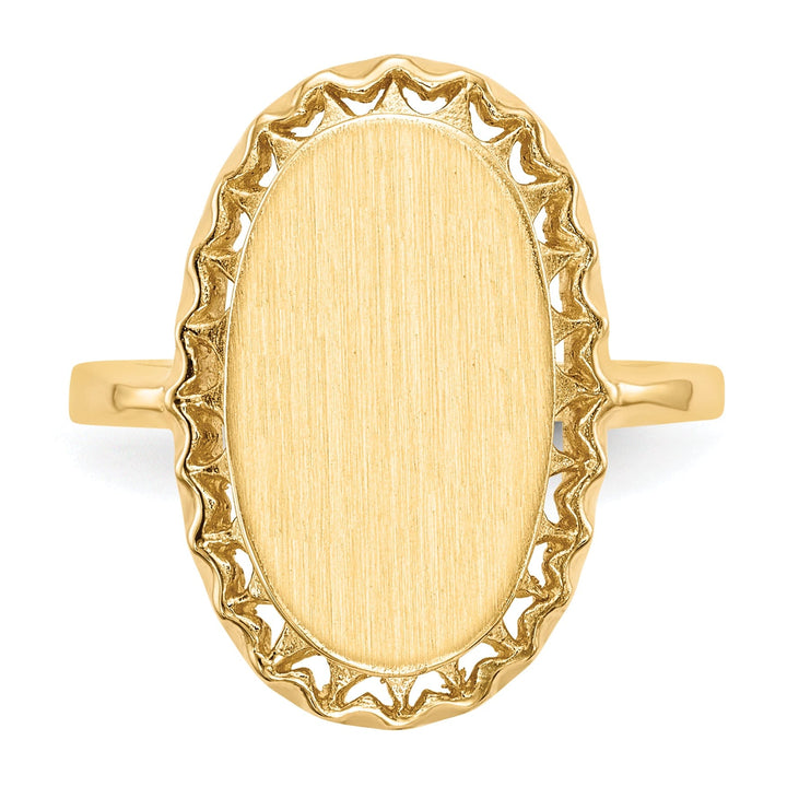 14k Yellow Gold Open Back Signet Ring