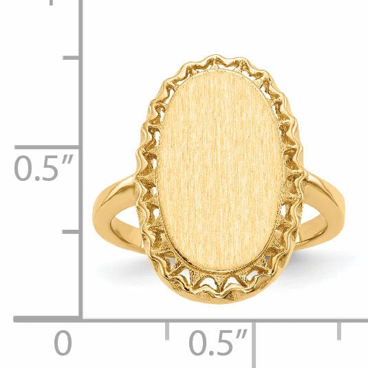 14k Yellow Gold Open Back Signet Ring