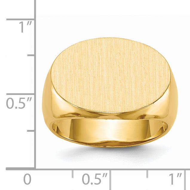 14k Yellow Gold Men's Open Back Signet Ring