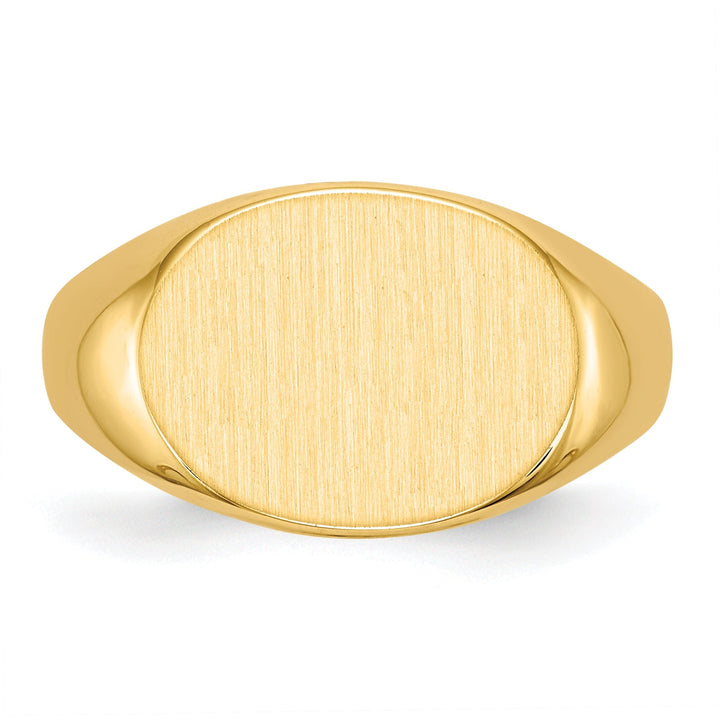 14k Yellow Gold Men's Solid Back Signet Ring