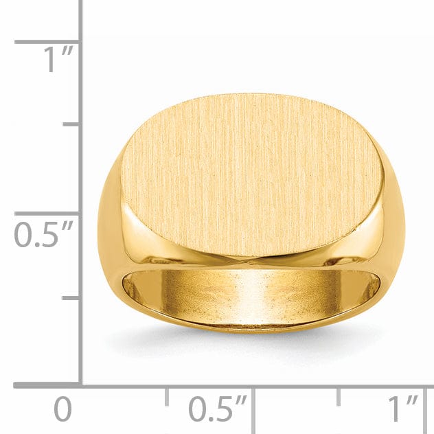 14k Yellow Gold Men's Open Back Signet Ring