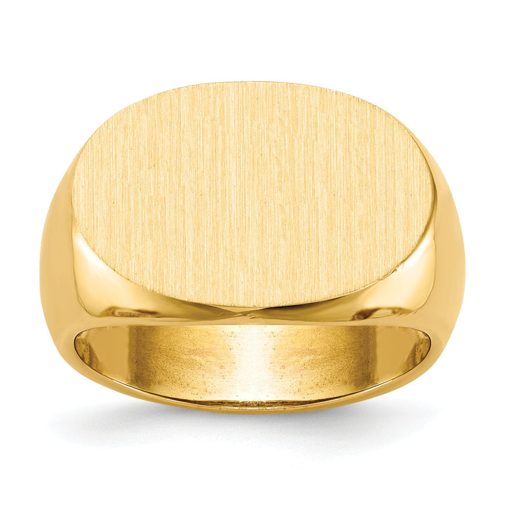 14k Yellow Gold Men's Open Back Signet Ring