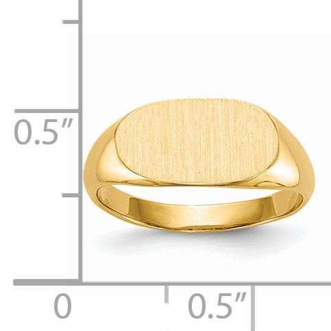 14k Yellow Gold Solid Back Signet Ring