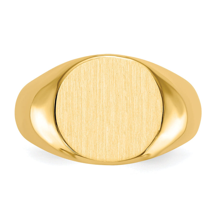 14k Yellow Gold Men's Solid Back Signet Ring