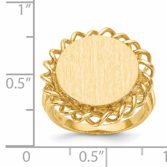 14k Yellow Gold Open Back Signet Ring