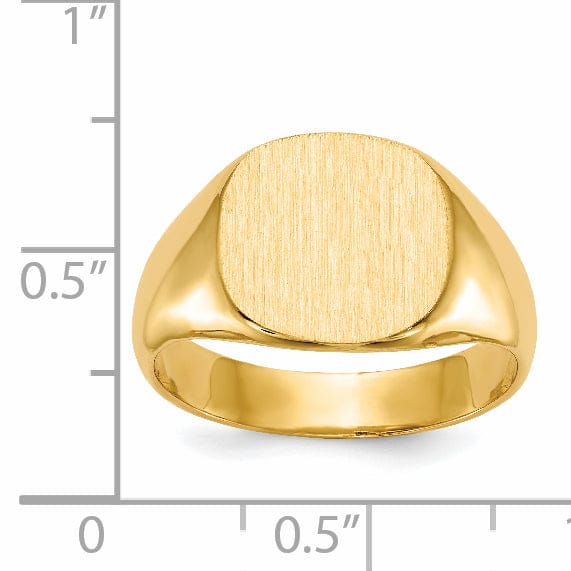 14k Yellow Gold Men's Solid Back Signet Ring