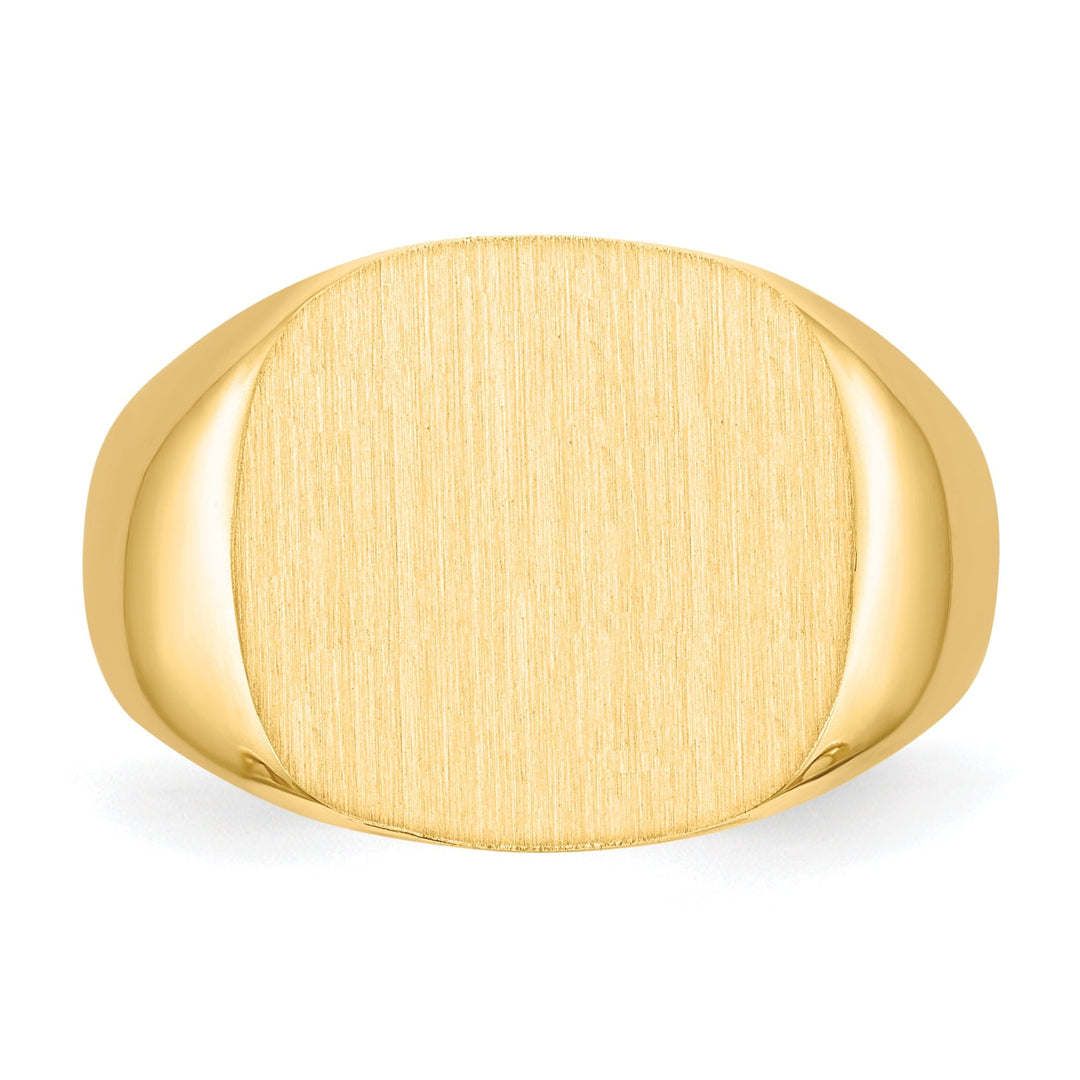 14k Yellow Gold Men's Open Back Signet Ring