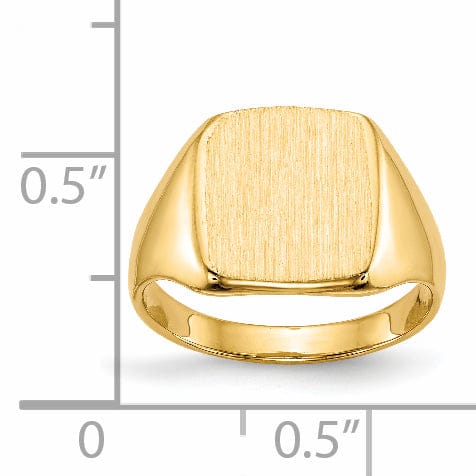 14k Yellow Gold Solid Back Signet Ring