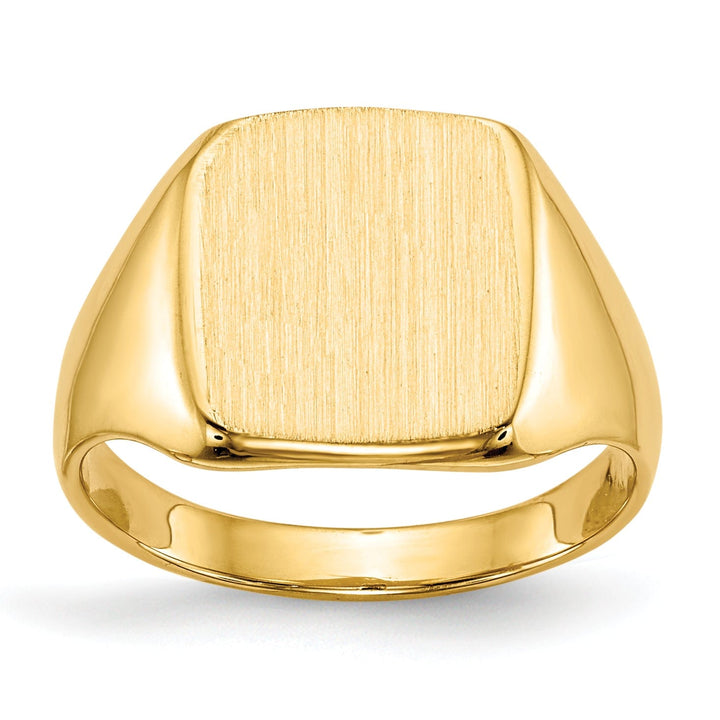 14k Yellow Gold Solid Back Signet Ring