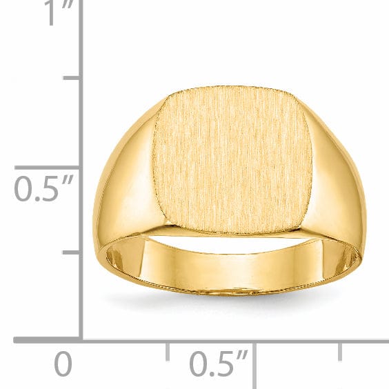 14k Yellow Gold Men's Solid Back Signet Ring