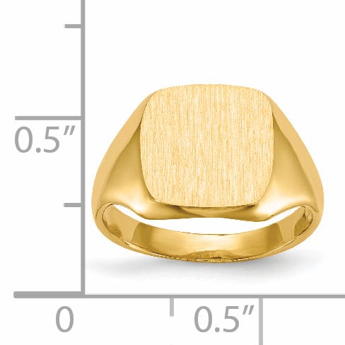 14k Yellow Gold Open Back Hollow Signet Ring