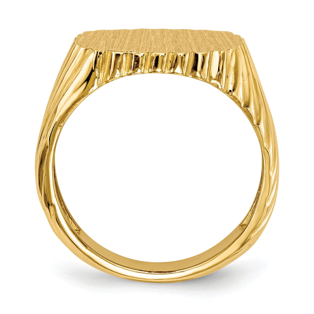 14k Yellow Gold Men's Open Back Signet Ring