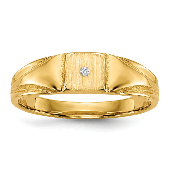 14k Yellow Gold Child's Diamond Signet Ring