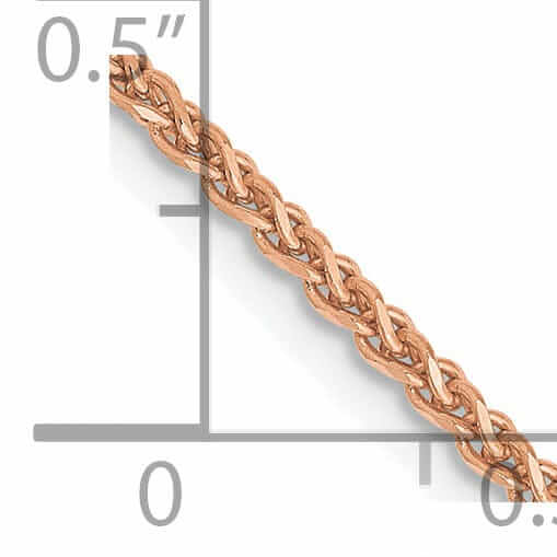 14k Rose Gold Polished 1.40mm D.C Spiga Chain