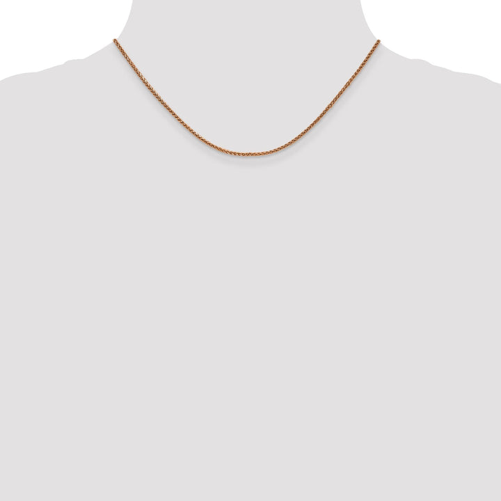 14k Rose Gold Polished 1.40mm D.C Spiga Chain