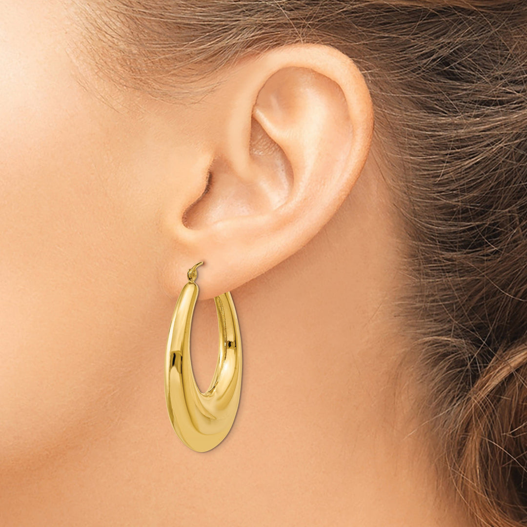 14k Yellow Gold Polished Hoop Earrings