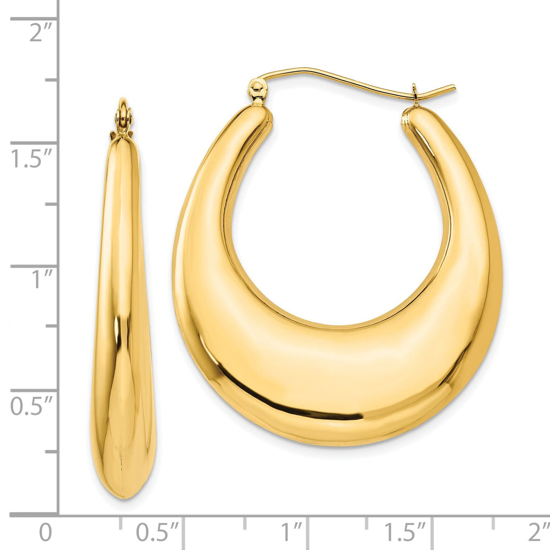 14k Yellow Gold Polished Hoop Earrings