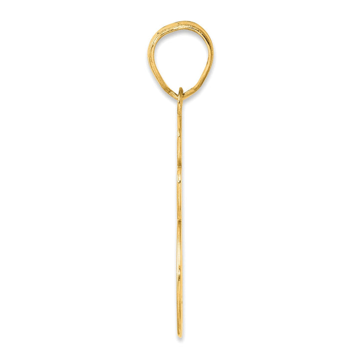 14k Yellow Gold Polished Finish Script Design Number 35 Charm Pendant
