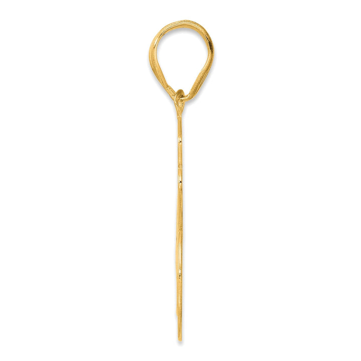 14k Yellow Gold Polished Finish Script Design Number 46 Charm Pendant