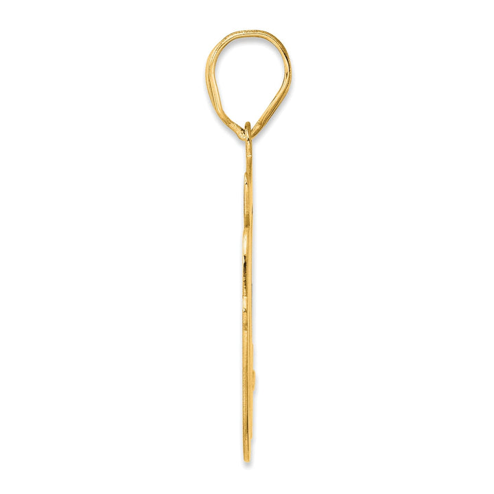 14k Yellow Gold Polished Finish Script Design Number 50 Charm Pendant