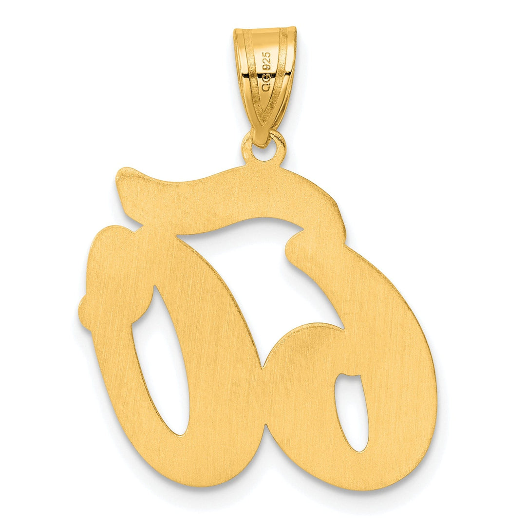 14k Yellow Gold Polished Finish Script Design Number 60 Charm Pendant