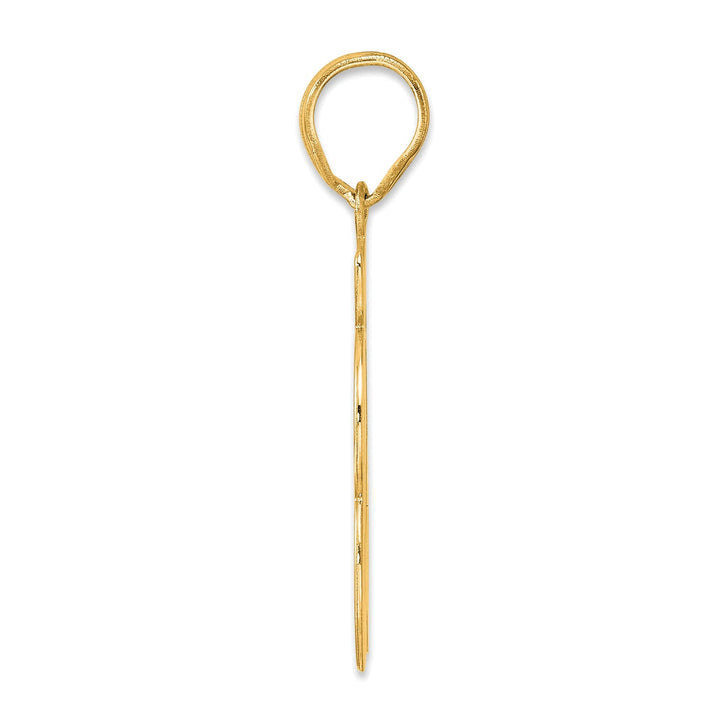 14k Yellow Gold Polished Finish Script Design Number 63 Charm Pendant