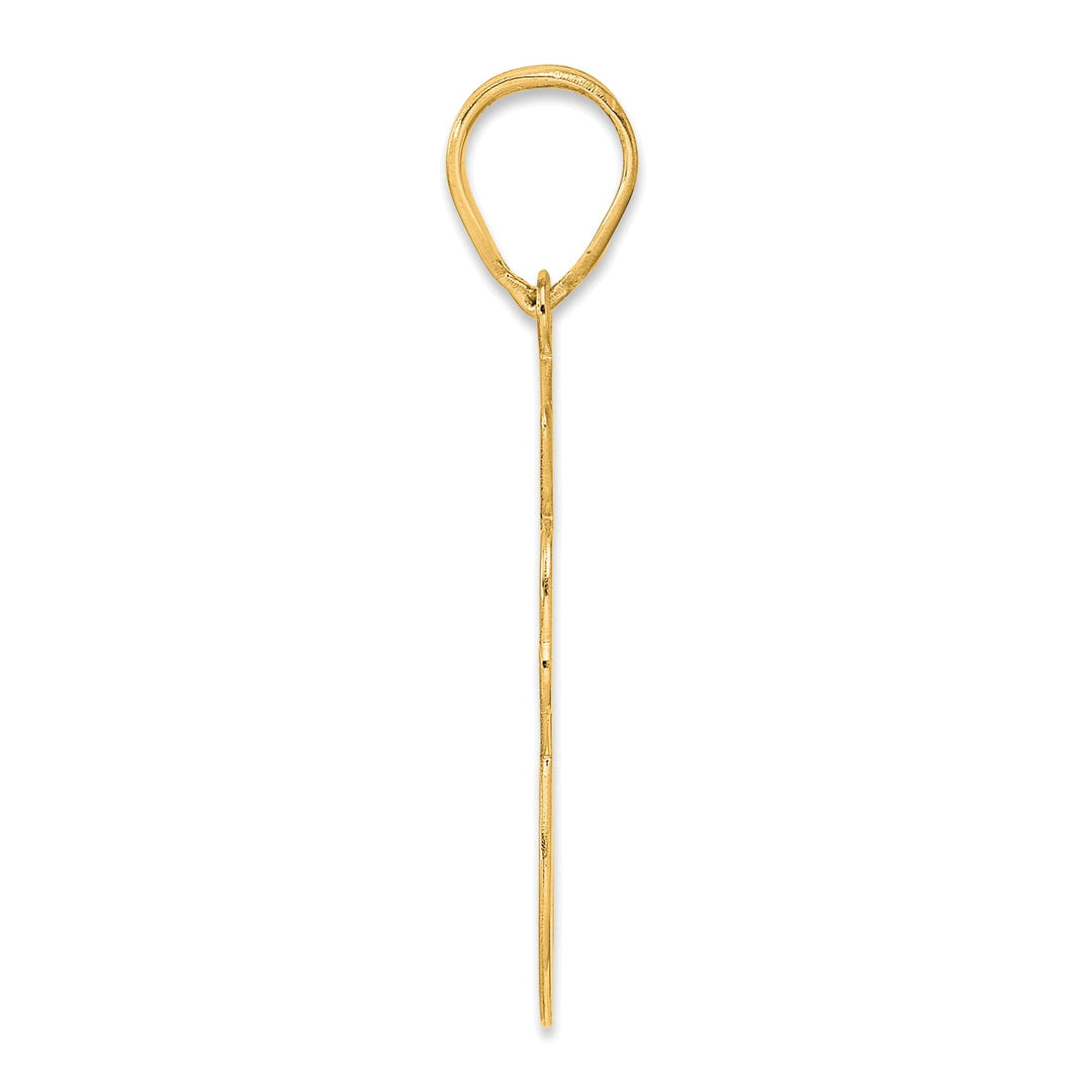 14k Yellow Gold Polished Finish Script Design Number 68 Charm Pendant
